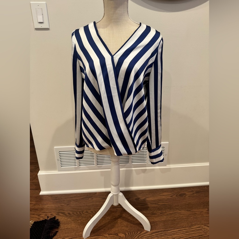 Woman’s Blue & White Striped Blouse